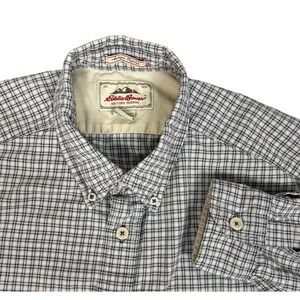 Eddie Bauer Men's Antique Oxford Plaid Button Down Sz-L Casual Outdoor Workwear